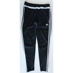 Adidas Ladies Climacool Black W/Stripes Joggers W/ Zip Ankles & Pockets Size S